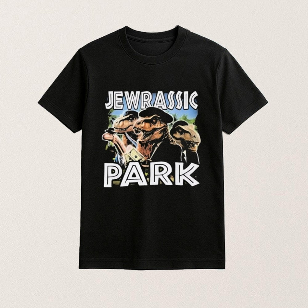 Jewrassic Park Shirt Dinosaurs In Suits Dark Humor Graphic T-Shirt Gifts For Him - Roseregae