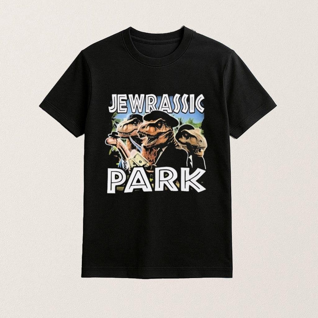 Jewrassic Park Shirt Dinosaurs In Suits Dark Humor Graphic T-Shirt Gifts For Him - Roseregae