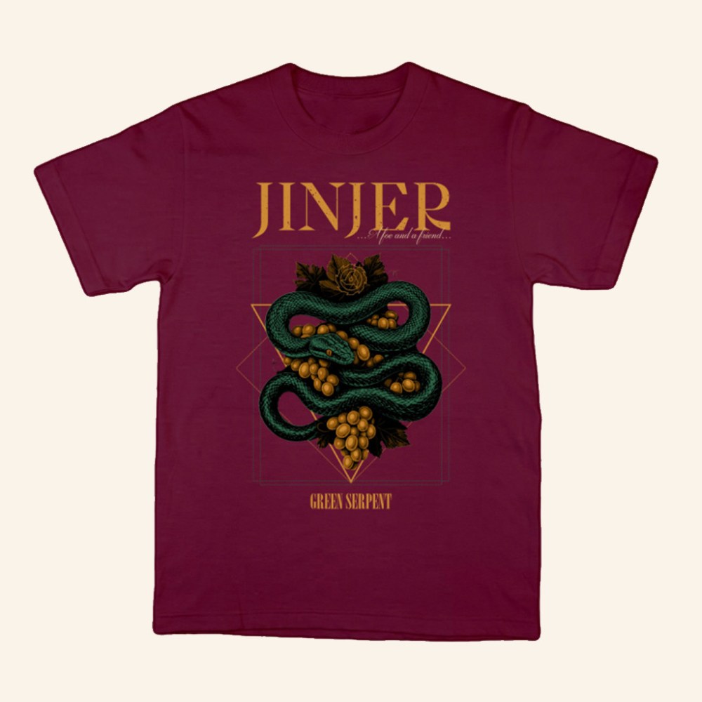 Jinjer Merch Green Serpent T-Shirt Music Lover Gift Ideas For Him - Roseregae