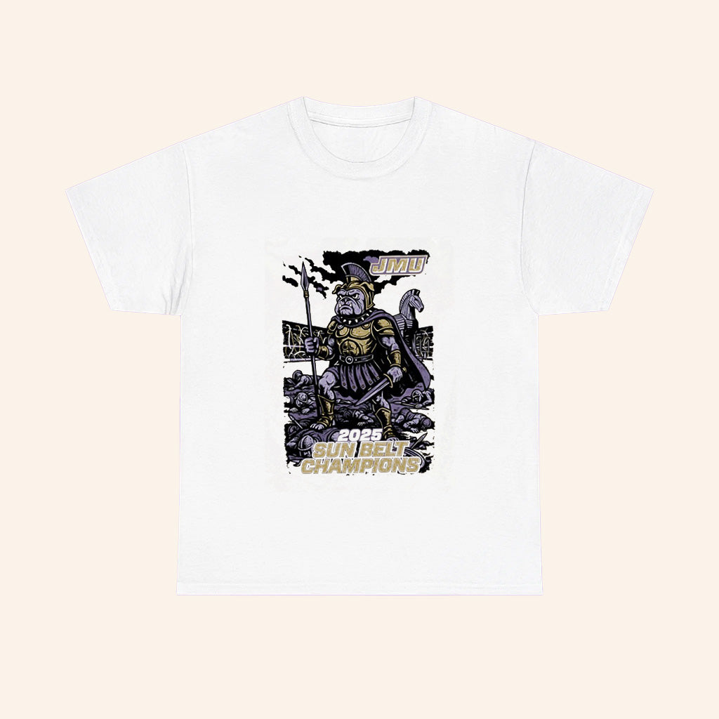 Jmu Dukes 2025 Sun Velt Champions Mascot T Shirt - Roseregae