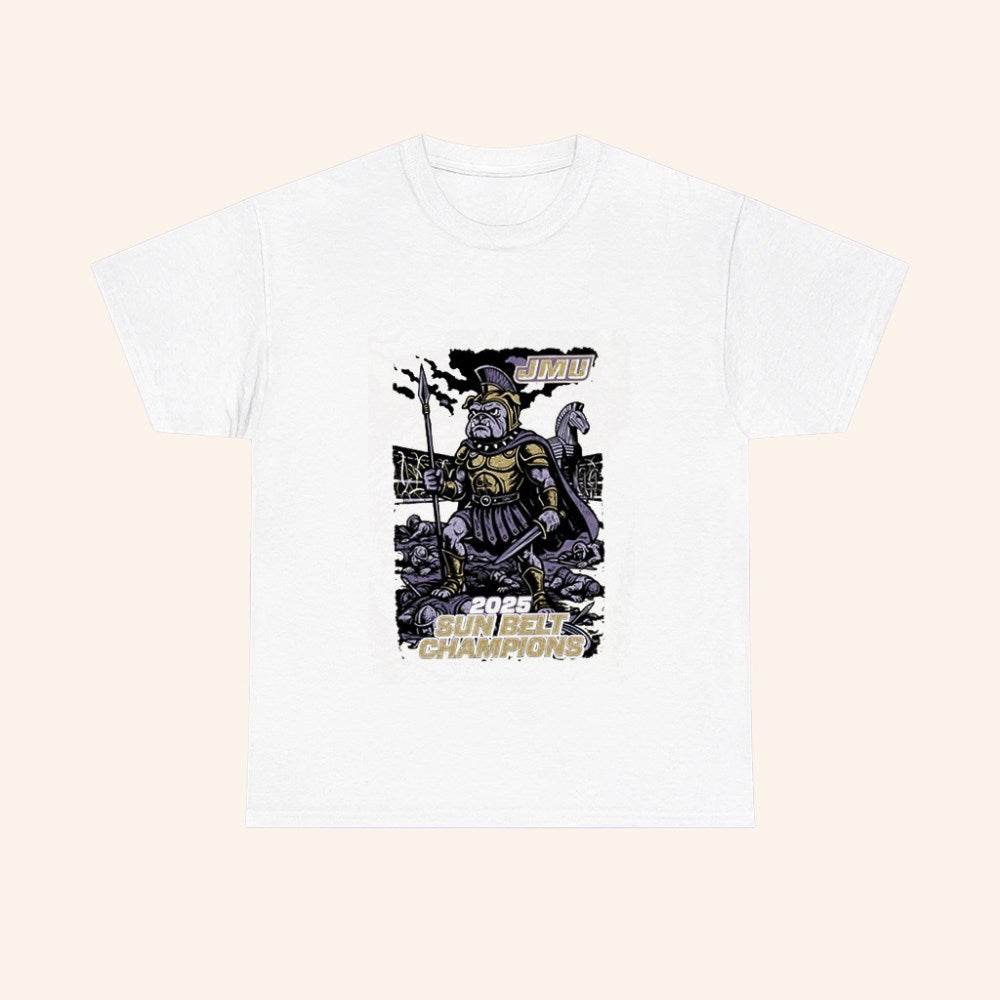 Jmu Dukes 2025 Sun Velt Champions Mascot T Shirt - Roseregae