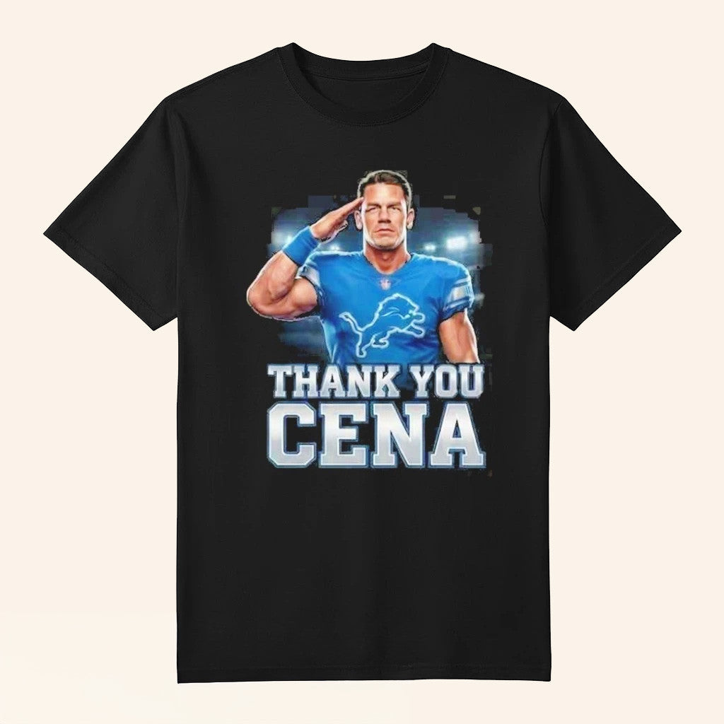 John Cena X Detroit Lions Nfl Thank You Cena Wwe Legend Final Match December 13 Retirement Tour 2025 T Shirts - Roseregae
