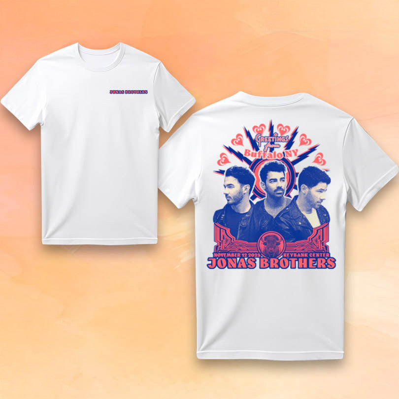 Jonas Brother Merch Greetings From Your Hometown Buffalo NY 2025 T-Shirt Gifts For Music Fans - Roseregae
