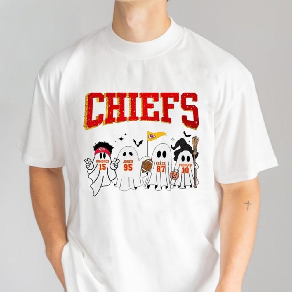 Kansas City Football Merch Halloween Ghost T-Shirt Gifts Ideas For Football Fans - Roseregae