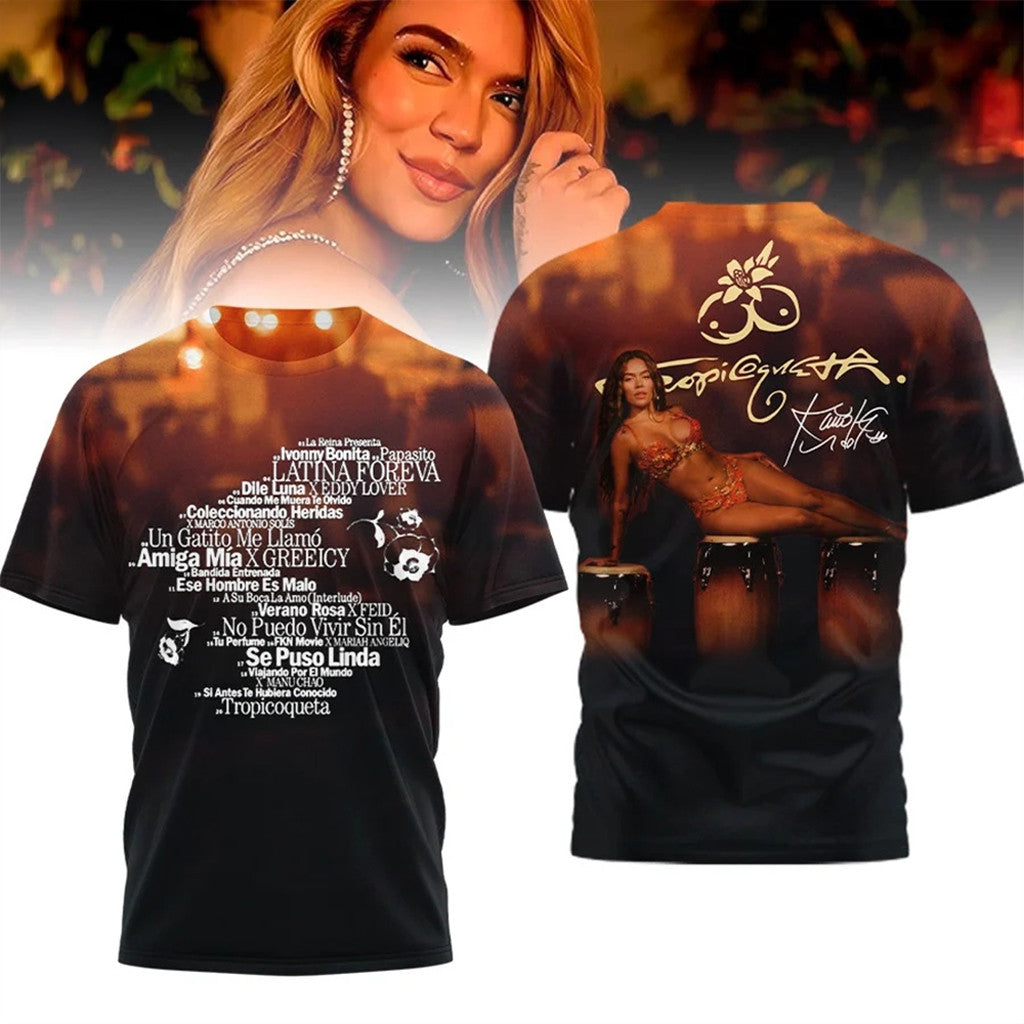Karol G Merch Latina Foreva Shirt Latin Hits Tracklist 2025 T-Shirt Gifts For Music Fans - Roseregae