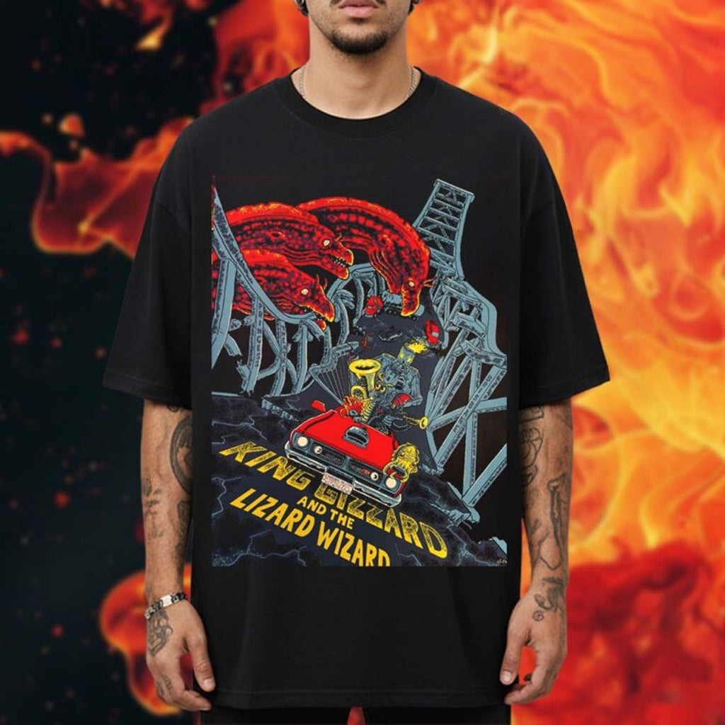 King Gizzard And The Lizard Wizard Merch Brisbane Australia 2025 Event Poster T-Shirt Gifts - Roseregae