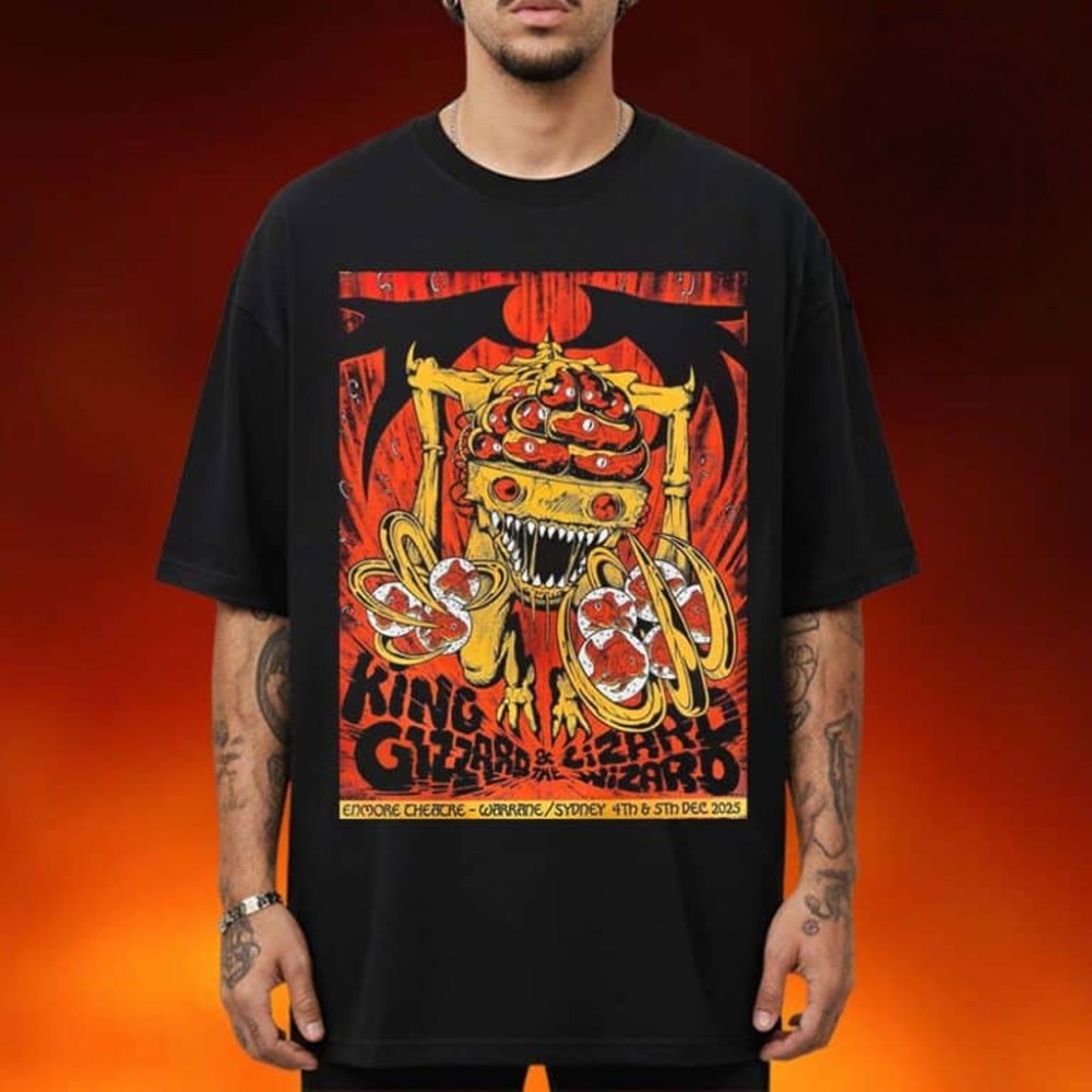 King Gizzard And The Lizard Wizard Merch Warrane Sydney Tour 2025 Poster T-Shirt Gift For Fans - Roseregae