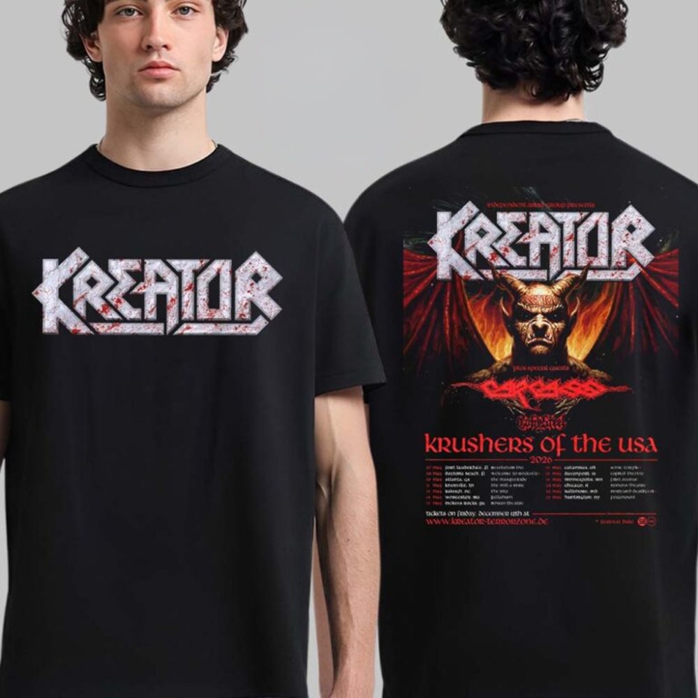 Kreator Krushers Of The USA 2026 Schedule Tour Dates T-Shirt Kreator Merch Gifts For Music Fans - Roseregae