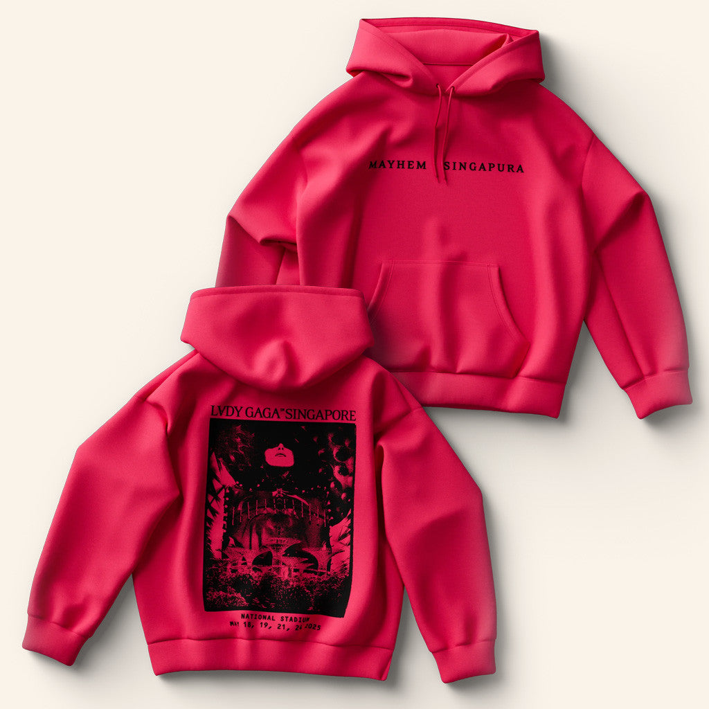 Lady Gaga Mayhem Tour Merch 2025 Concert Pink Singapore Hoodie Gift Ideas For Wife - Roseregae