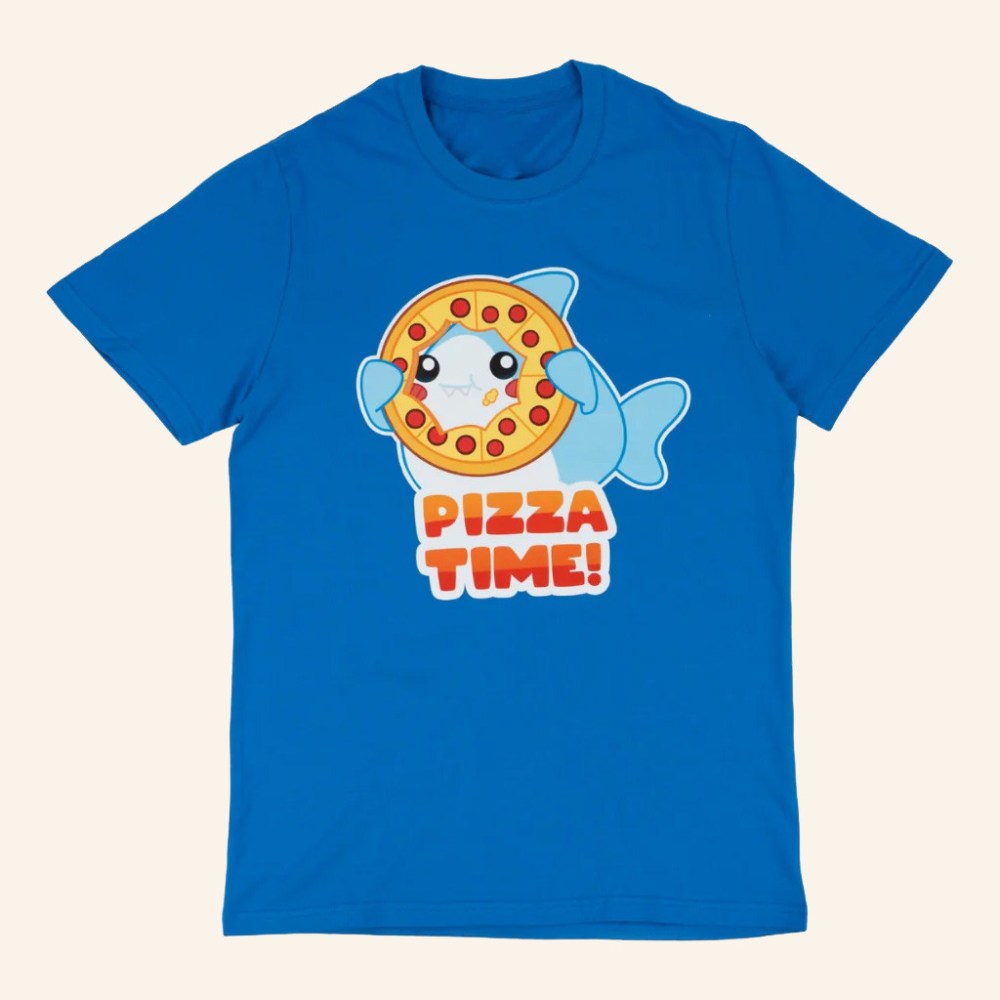 Lankybox Merch Thicc Shark Pizza Time T-Shirt Birthday Presents For Him - Roseregae