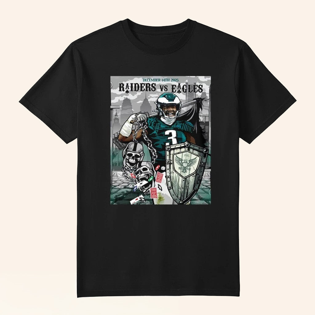 Las Vegas Raiders Vs Philadelphia Eagles Philly Nfl Match On December 14 2025 At Lincoln Financial T Shirts - Roseregae