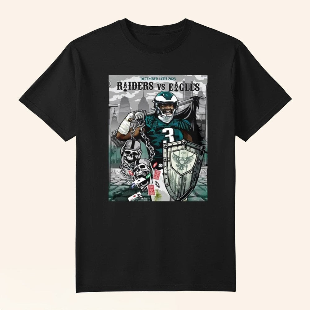 Las Vegas Raiders Vs Philadelphia Eagles Philly Nfl Match On December 14 2025 At Lincoln Financial T Shirts - Roseregae