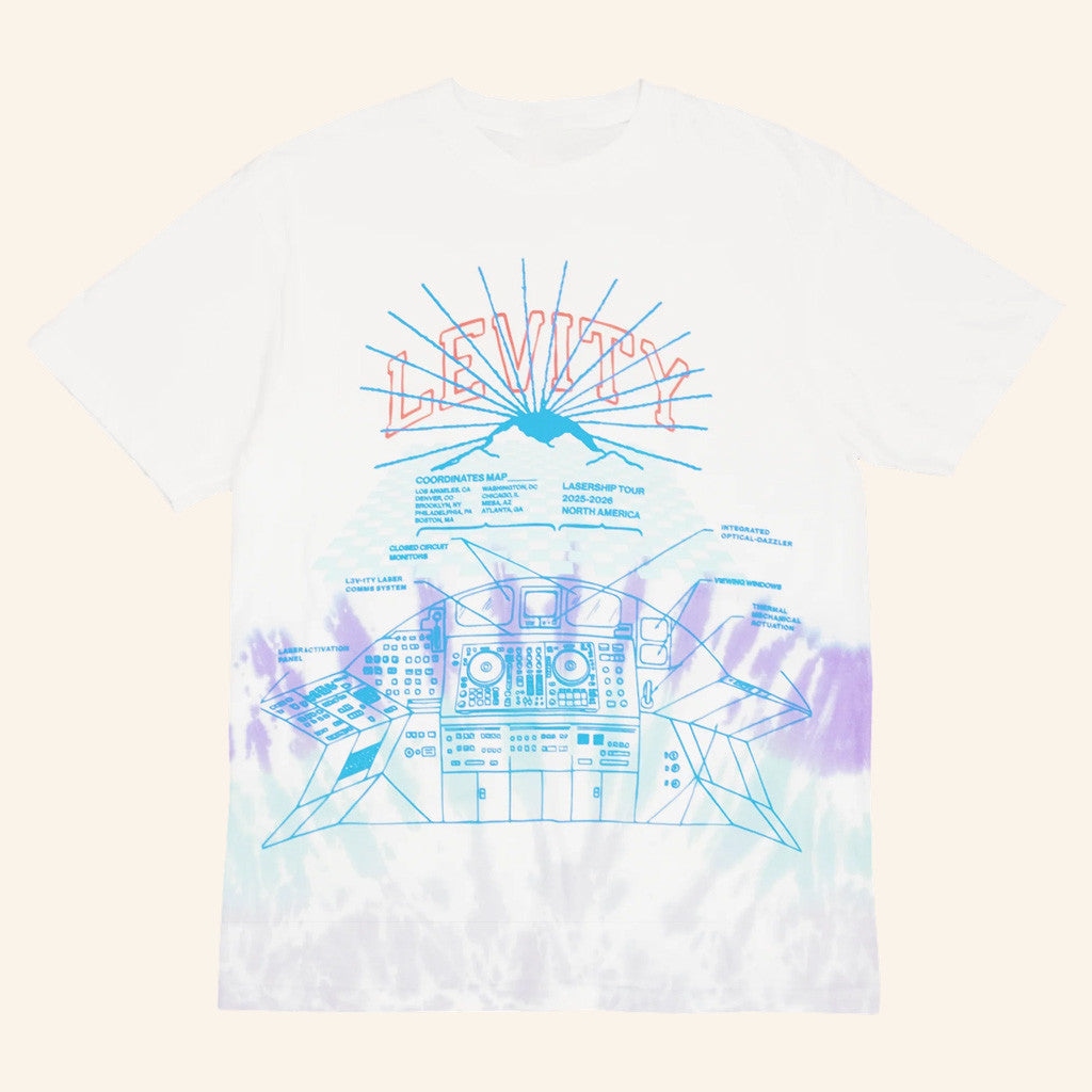 Levity Merch Lasership Tour Control Panel Tie Dye Shirt Presents For Music Lovers - Roseregae