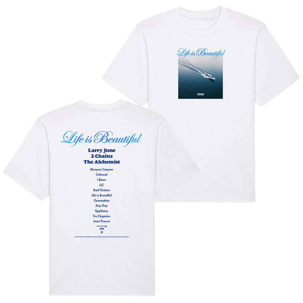 Life Is Beautiful Album T-Shirt Larry June Merch Gifts For Rapper Fans Anniversary Gift for Men - Roseregae