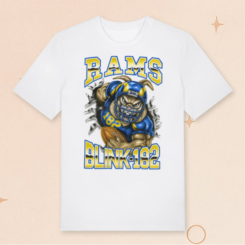 Los Angeles Football x Blink 182 White T-Shirt Fan Merch Gifts Ideas For Brothers - Roseregae