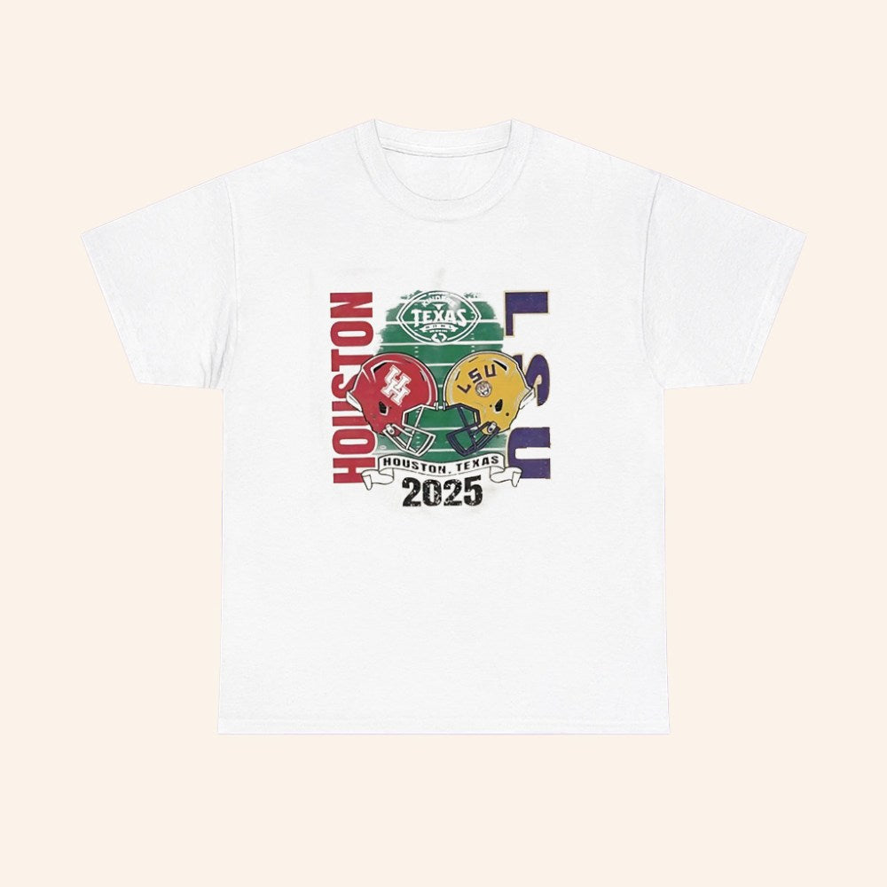 Lsu Tigers Vs Houston 2025 Texas Bowl Helmets T Shirt - Roseregae