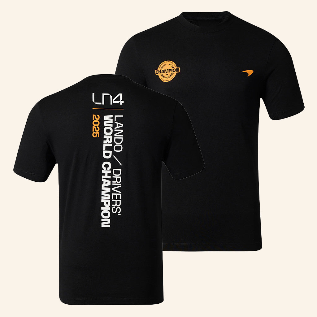 Mclaren Merch Lando Norris 2025 Drivers World Champion T-Shirt Best Gifts For Racing Fans - Roseregae