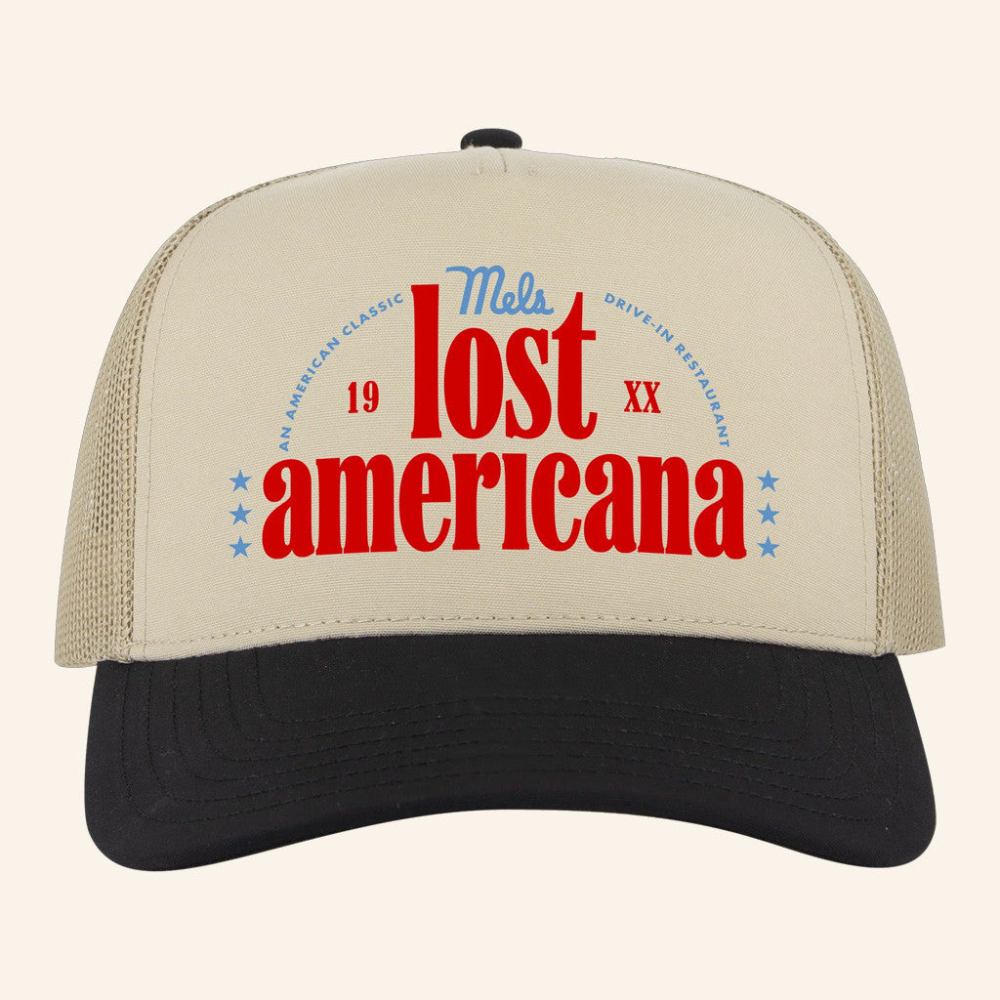 Mel's Drive In Merch Mels X Mgk Lost Americana Trucker Cap Gifts For Dad - Rose Regae