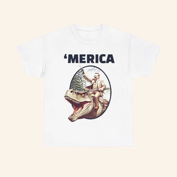 Merica Chris Long Teddy Roosevelt Allosaurus T Shirt Funny Shirt Gifts For Husband - Roseregae