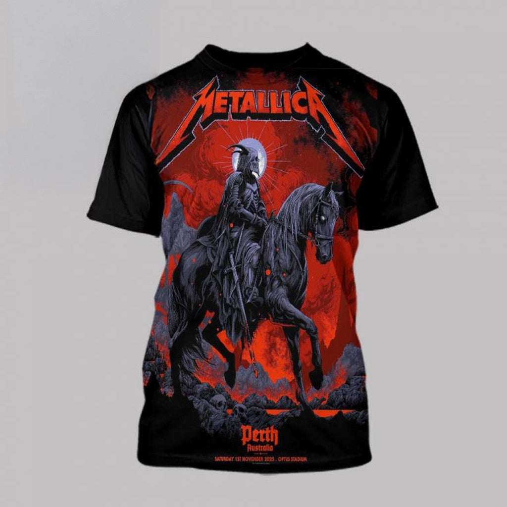 Metallica Perth 2025 Optus Stadium On November 1st T-Shirt Metallica Merch Gifts For Fans - Roseregae