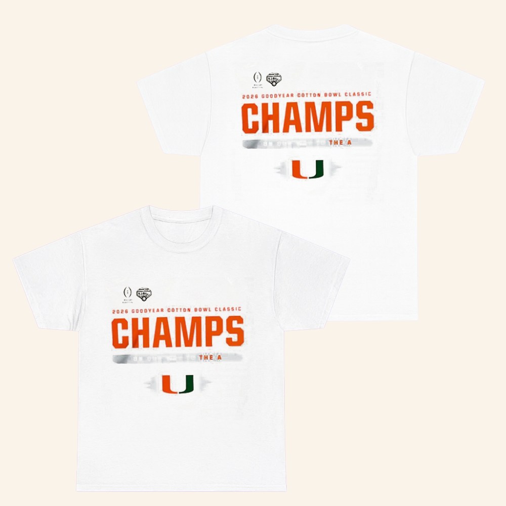Miami Football 2026 Goodyear Cotton Bowl Champions Playoff T-Shirt Gifts Ideas For Fans - Roseregae
