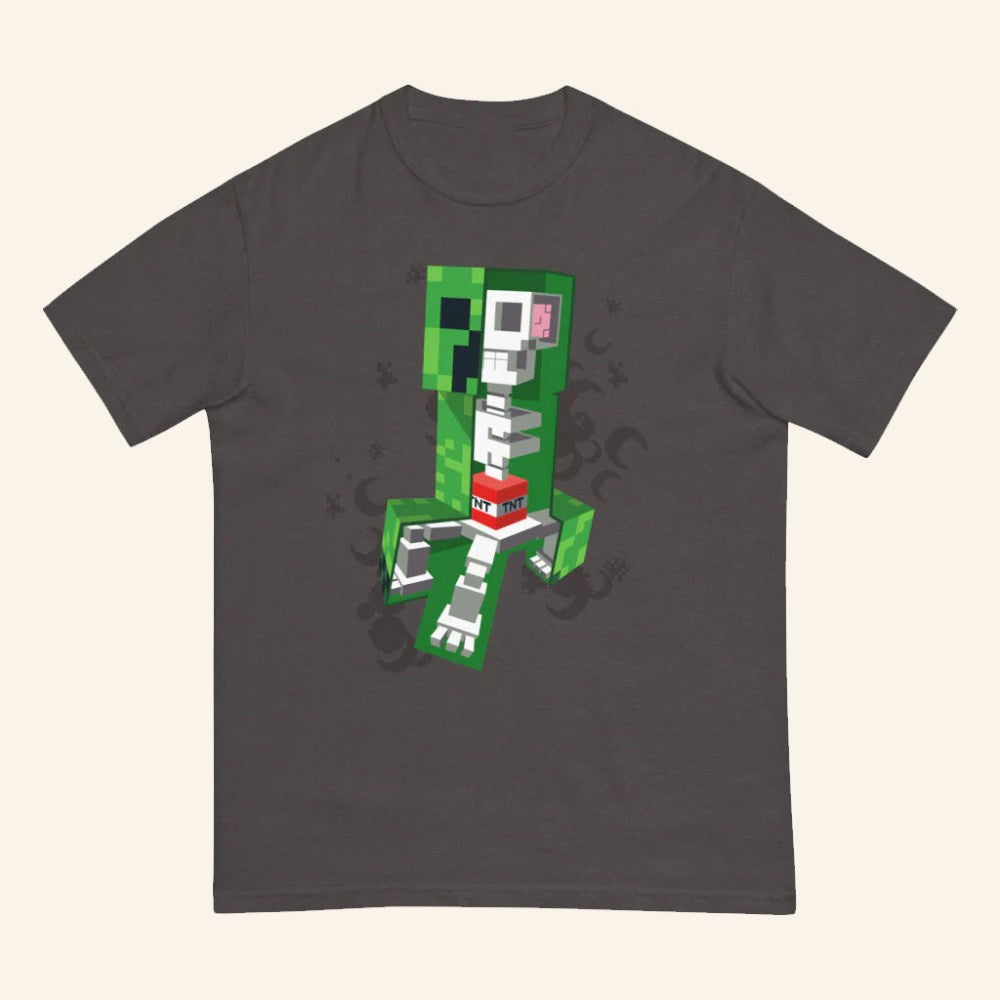 Minecraft Merch Creeper Skeleton T-Shirt Great Gifts Ideas For Brothers - Roseregae