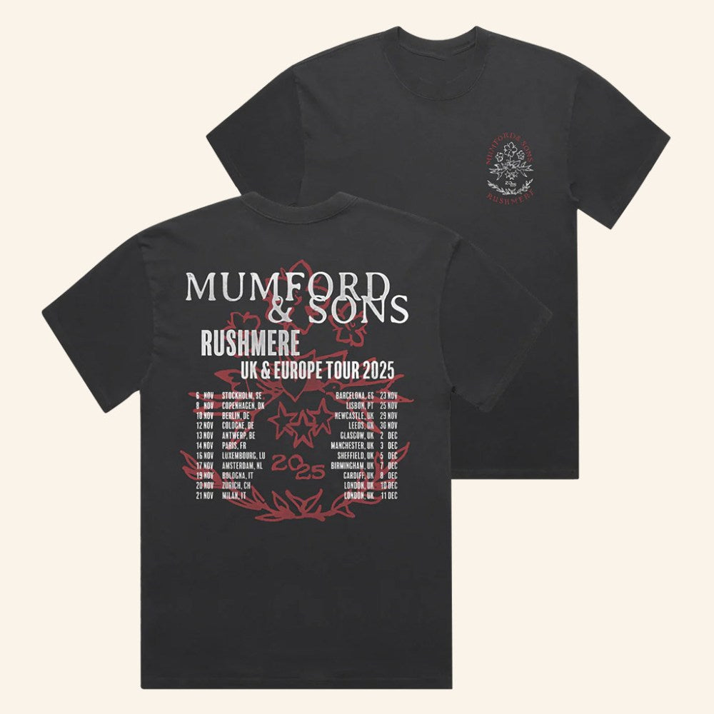 Mumford And Sons Merch UK And EU Tour 2025 Stamp T-Shirt Gifts For Rock Fans - Roseregae