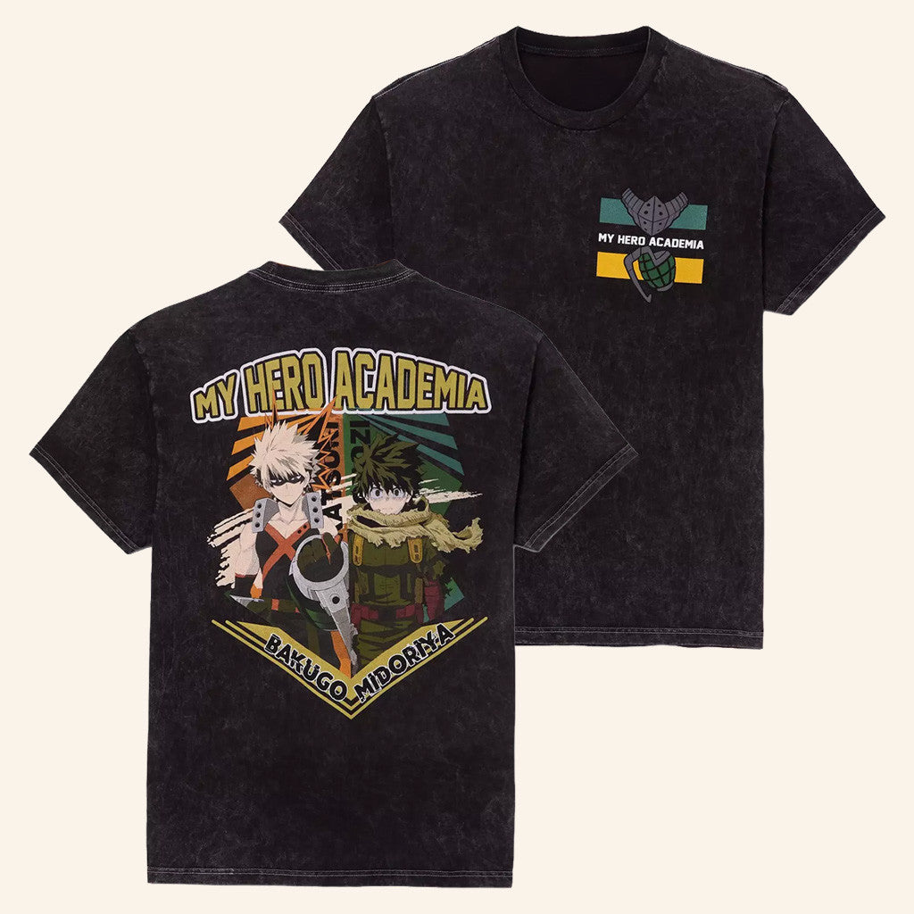 My Hero Academia Merch My Hero Academia Bakugo And Deku Wash T-Shirt Gifts For Husband - Roseregae