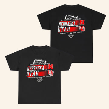 Nebraska Vs Utah 2025 Las Vegas Bowl T-Shirt Football Fan Merch Gifts For Dad - Roseregae