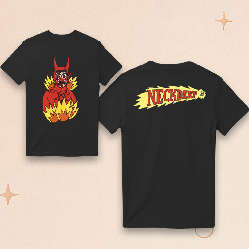 Neck Deep Merch Neck Deep Custom LNOTGY Devil Jumper T-Shirt Gifts For Music Fans - Roseregae