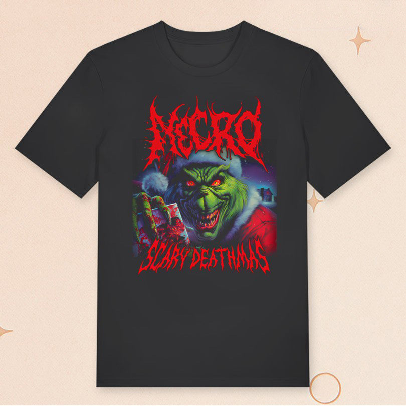 Necro Merch Necro Scary Deathmas T-Shirt Christmas Gifts For Dudes - Roseregae