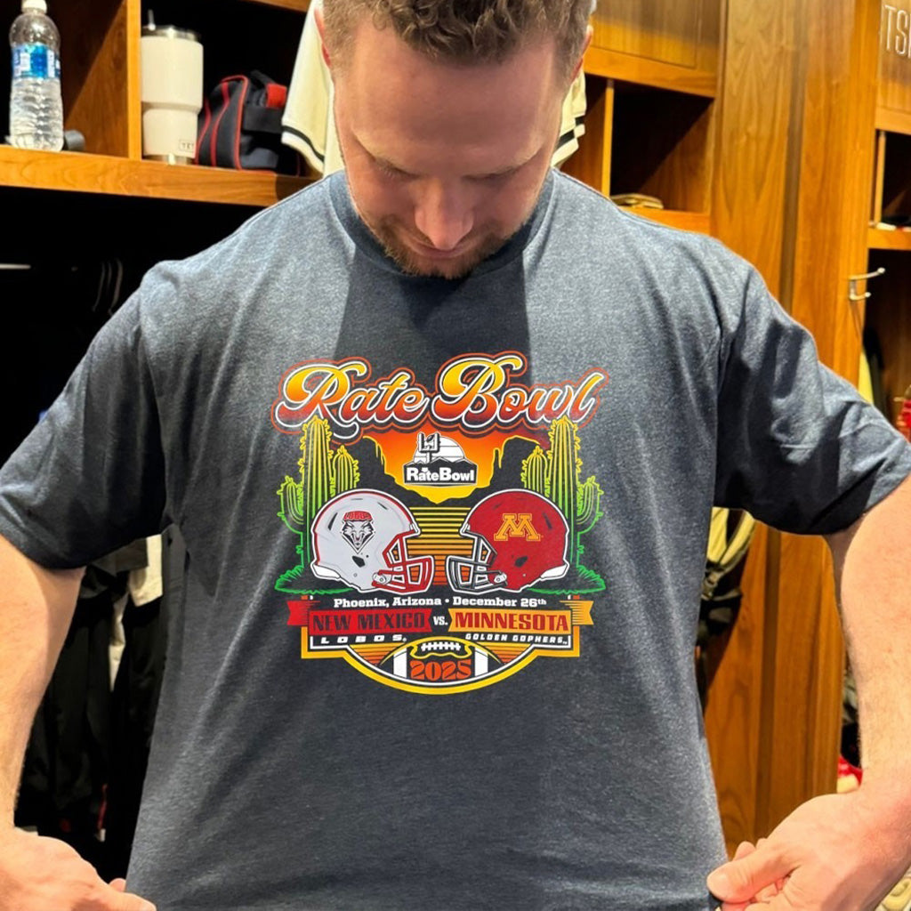 New Mexico Lobos Vs Minnesota Golden Gophers 2025 Rate Bowl Matchup T Shirt - Roseregae