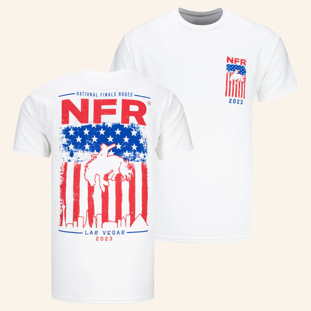 NFR Merch NFR 2023 Rodeo Quincy Patriotic T-Shirt Best Gifts For Dad - Roseregae