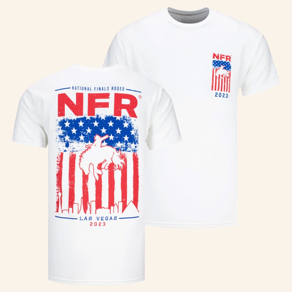 NFR Merch NFR 2023 Rodeo Quincy Patriotic T-Shirt Best Gifts For Dad - Roseregae