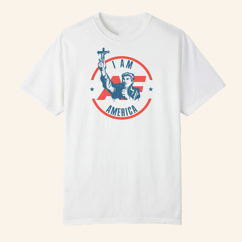 Nick Fuentes Merch I Am America Crucifix T-Shirt America First Merch Gifts For Patriots - Roseregae