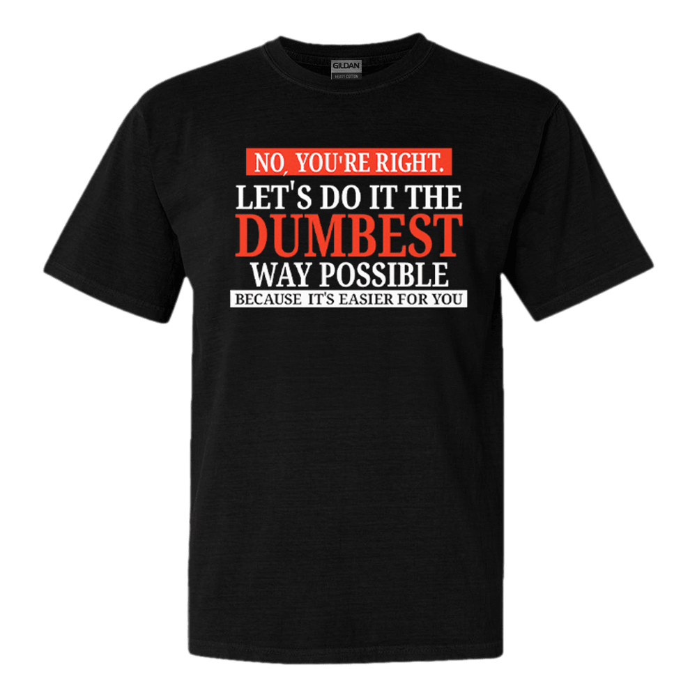 No Youre Right Lets Do It The Dumbest Way Possible Because Its Easier For You Shirt - Roseregae