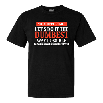 No Youre Right Lets Do It The Dumbest Way Possible Because Its Easier For You Shirt - Roseregae