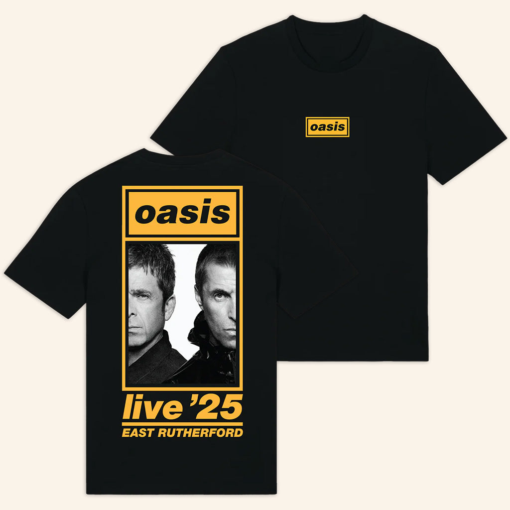 Oasis Merch East Rutherford Half Faces T-Shirt Best Gifts For Rock Music Lovers - Roseregae