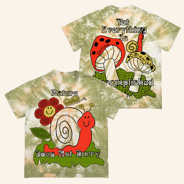 Online Ceramics Merch Nature Does Not Hurry Tie Dye T-Shirt Gifts For Friends - Roseregae