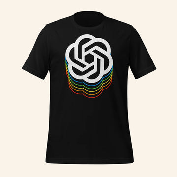 OpenAI Merch Icon Spectrum Black T-Shirt Unique Gifts For Husband - Roseregae