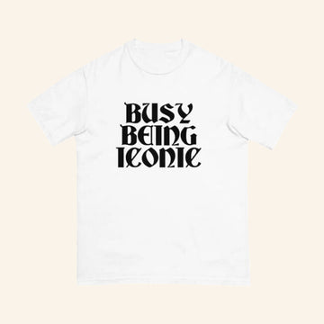 Paris Hilton Merch Busy Being Iconic Black Lettering T-Shirt Gifts For Friends - Roseregae