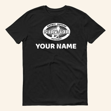 Personalized Outwit Outplay Outlast Logo Black T-Shirt Survivor Merch Gifts For Brothers - Roseregae