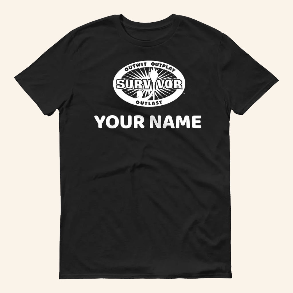 Personalized Outwit Outplay Outlast Logo Black T-Shirt Survivor Merch Gifts For Brothers - Roseregae