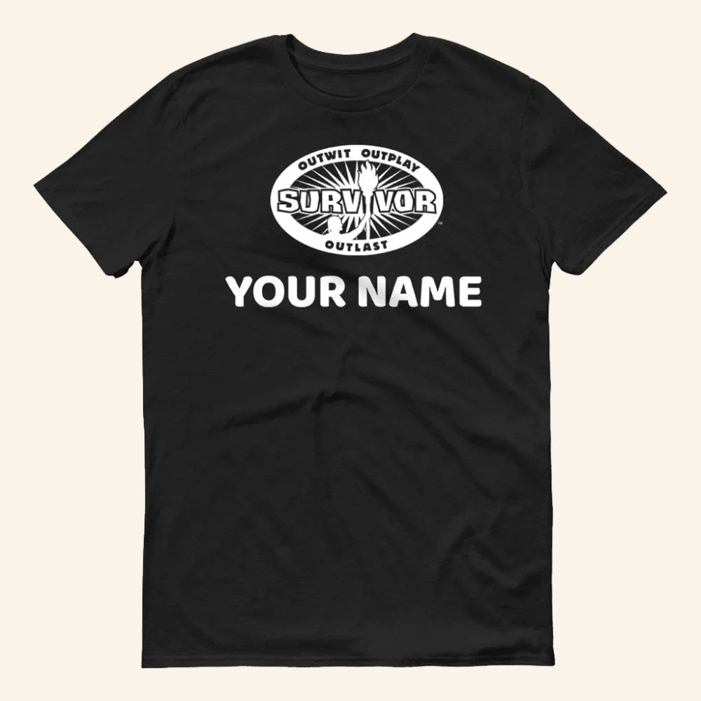 Personalized Outwit Outplay Outlast Logo Black T-Shirt Survivor Merch Gifts For Brothers - Roseregae