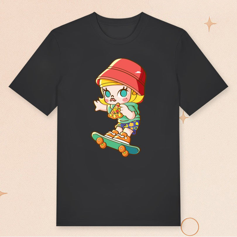 Pizza Hut Merch Pizza Hut X Pop Mart Skater Molly T-Shirt Gifts For Her - Roseregae