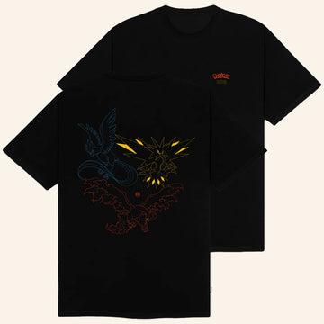 Pokemon Merch Pokemon X Dolly Noire Legendary Birds Black T-Shirt Pokemon Gifts For Adults - Roseregae
