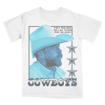 Post Malone Tour Merch 2025 Post Malone X Dallas Cowboys Photo T-Shirt Father's Day Gifts - Lily Birch Market
