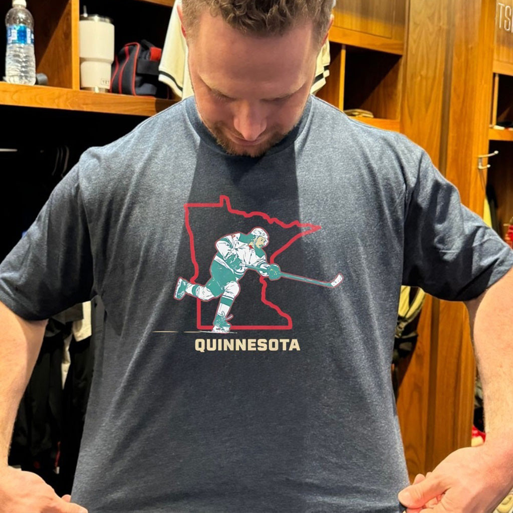 Quinn Hughes Minnesota Wild Hockey State Pose T Shirt - Roseregae