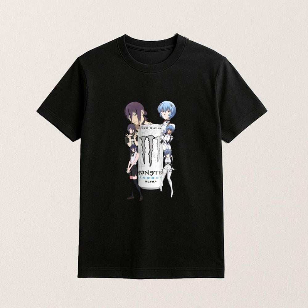 Reze And Rei Monster Energy Shirt Funny Anime T-Shirt Gifts For Girlfriend - Roseregae