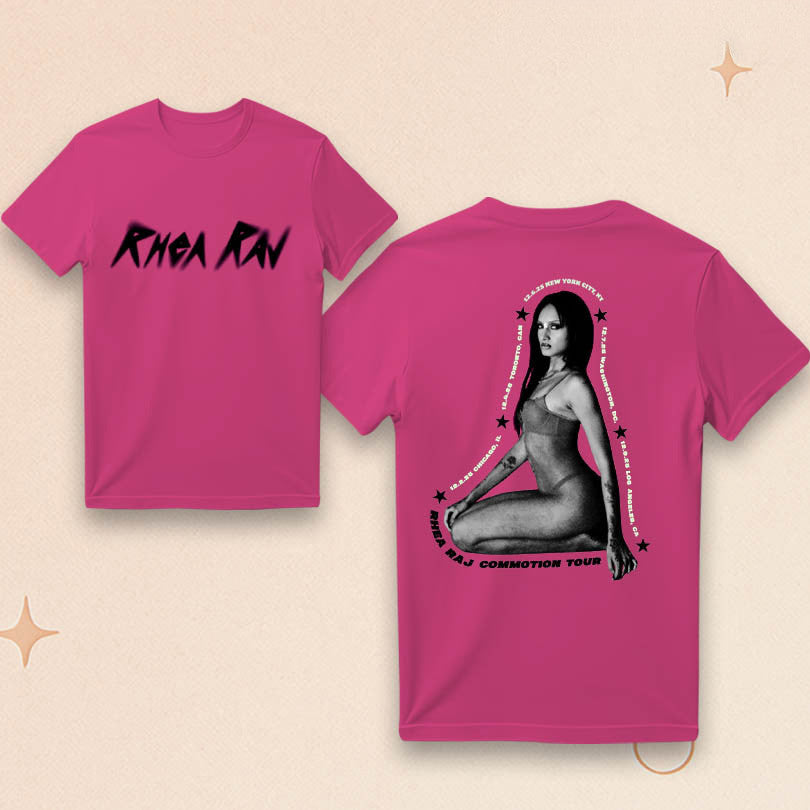 Rhea Raj Merch Rhea Raj Commotion Tour 2025 T-Shirt Presents For Music Lovers - Roseregae